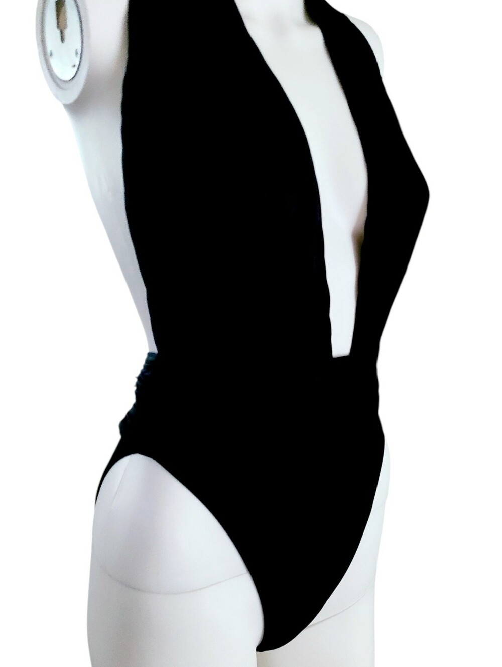 Anna*Club By La Perla 1990s Black French Cut Backless Bathing Suit - Picture 3 of 9
